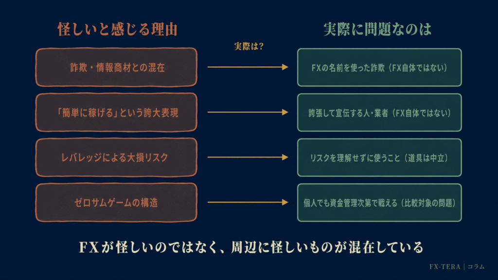 4つの「怪しい」理由の整理