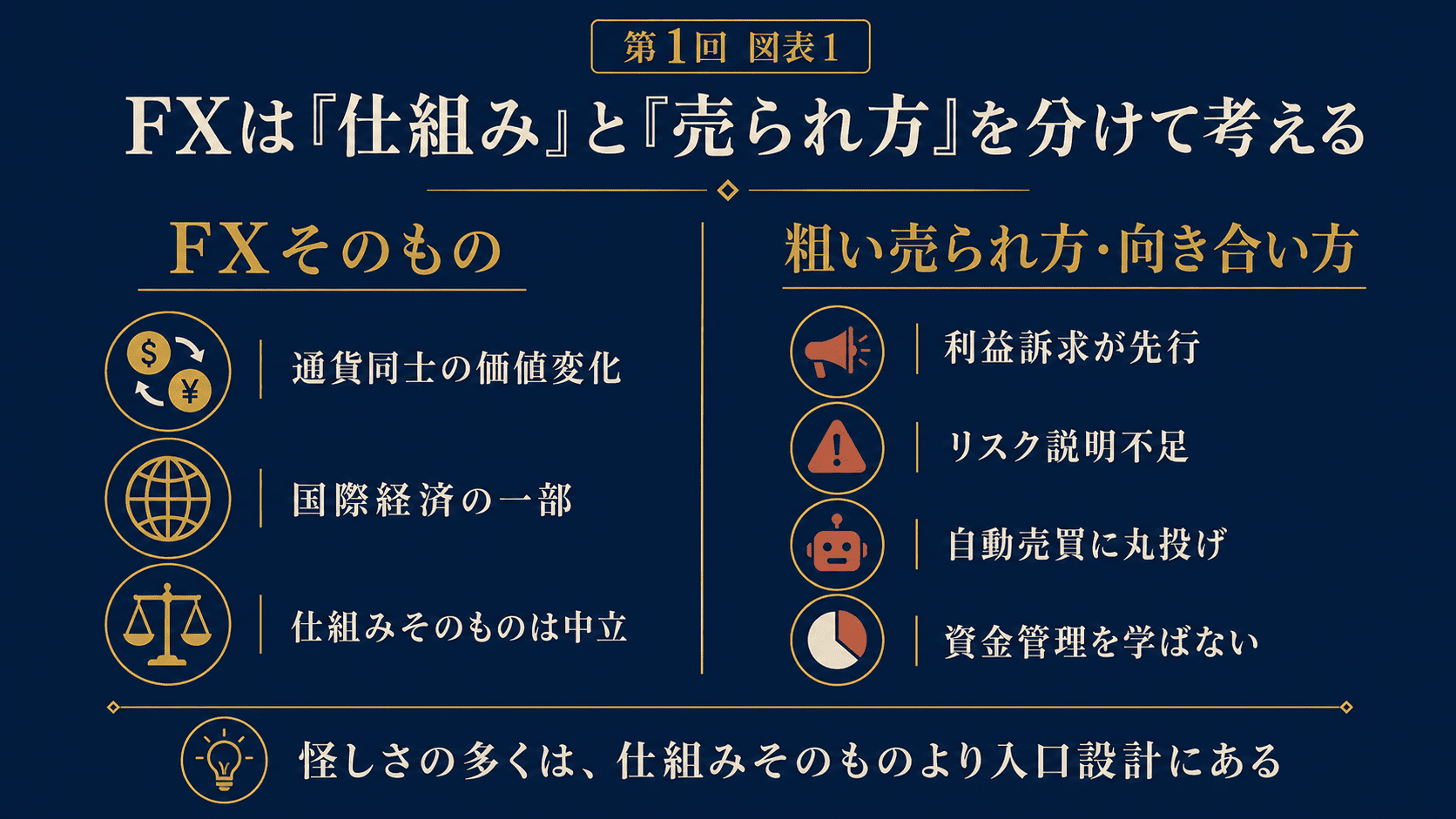 FXそのものと、FXの粗い売られ方は違う